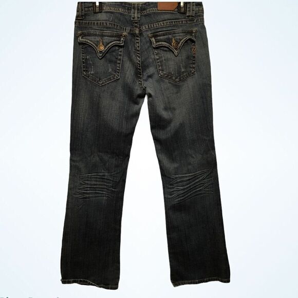 Vigoss New York Distressed Boot Cut Mid Rise Jean - Picture 3 of 11